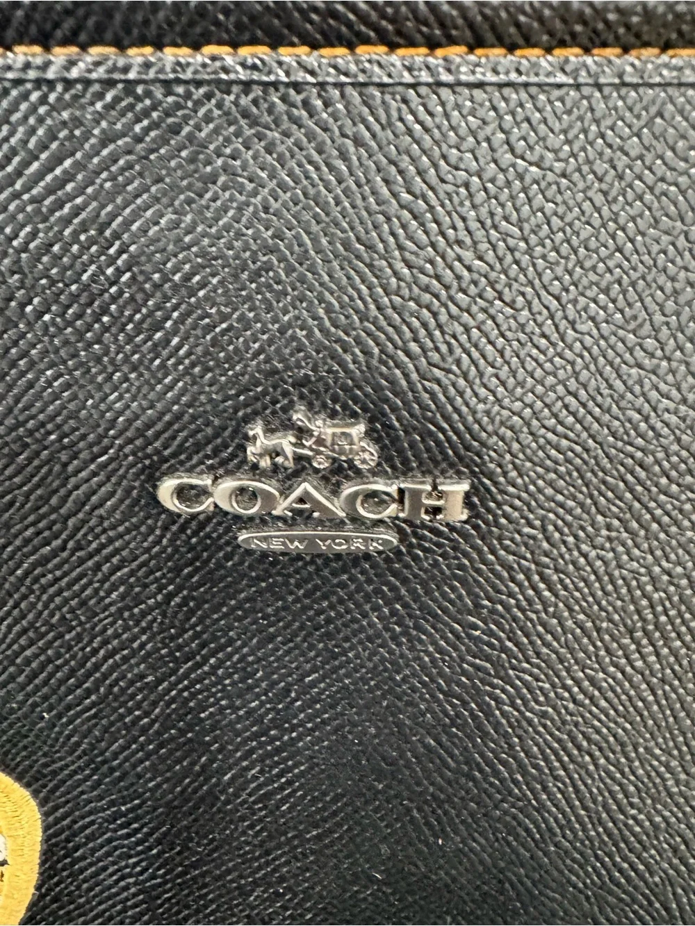 Coach Tattoo Embroidery City Black Leather Tote Bag